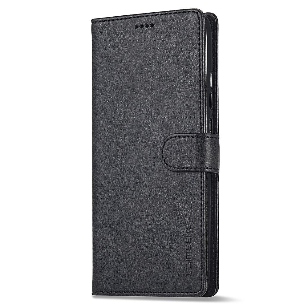 LC.IMEEKE For Xiaomi Redmi Note 12 4G Phone Wallet Case Calf Texture PU Leather Stand Phone Cover