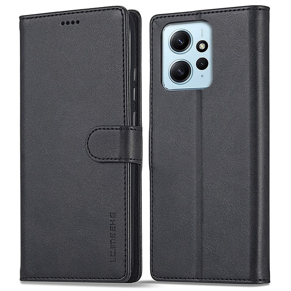 LC.IMEEKE För Xiaomi Redmi Note 12 4G mobil Plånboksfodral Kalvstruktur PU-läder Stativ mobilskal