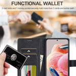LC.IMEEKE For Xiaomi Redmi Note 12 4G Phone Wallet Case Calf Texture PU Leather Stand Phone Cover