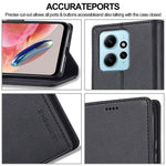 LC.IMEEKE For Xiaomi Redmi Note 12 4G Phone Wallet Case Calf Texture PU Leather Stand Phone Cover