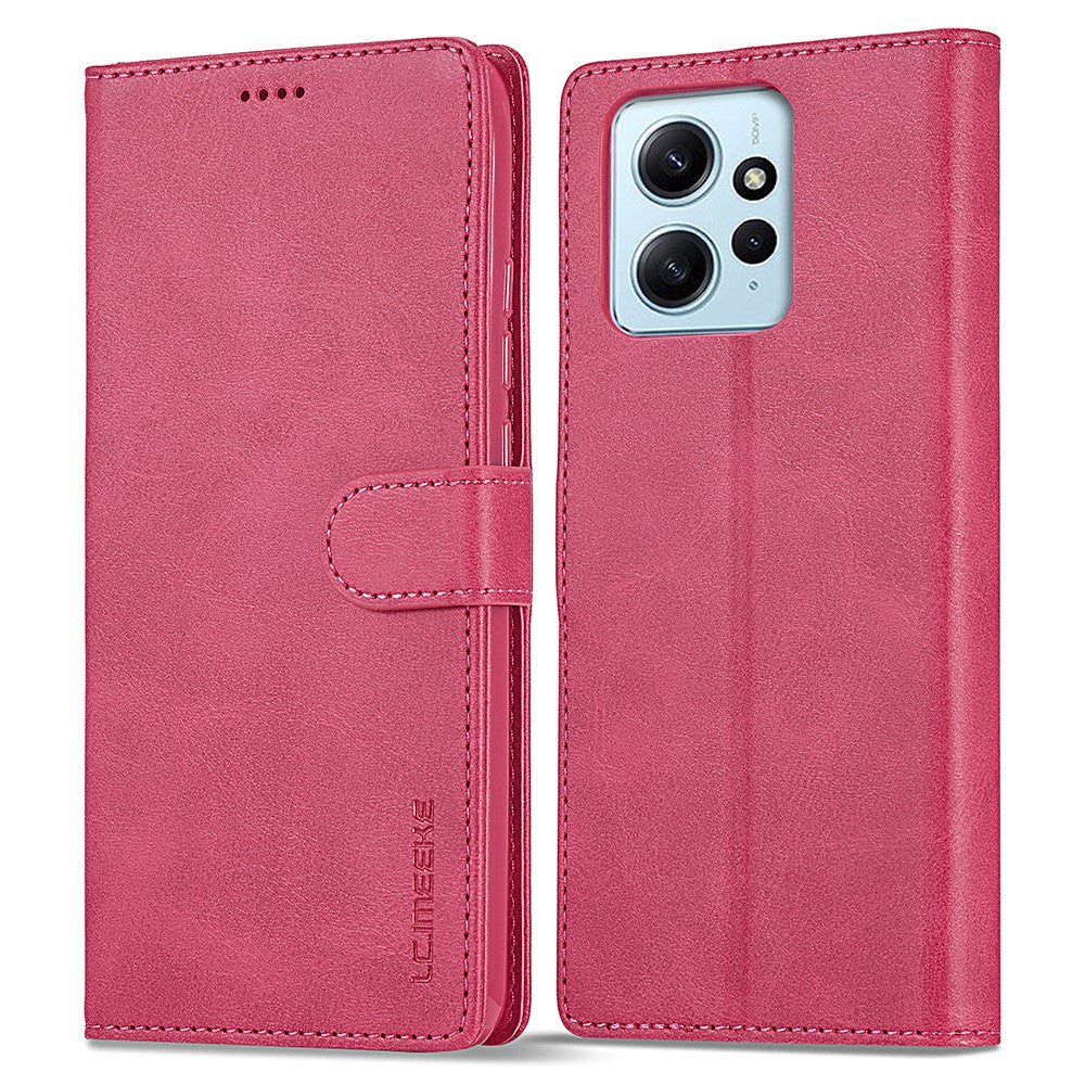 LC.IMEEKE For Xiaomi Redmi Note 12 4G Phone Wallet Case Calf Texture PU Leather Stand Phone Cover