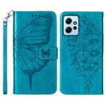 For Xiaomi Redmi Note 12 4G Wallet Case with Wrist Strap Butterfly Imprint Leather Phone Cover