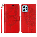 Xiaomi Redmi Note 12 4G Plånboksfodral med Handledsrem Läderfodral med Fjärilstryck
