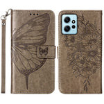 Xiaomi Redmi Note 12 4G Plånboksfodral med Handledsrem Läderfodral med Fjärilstryck