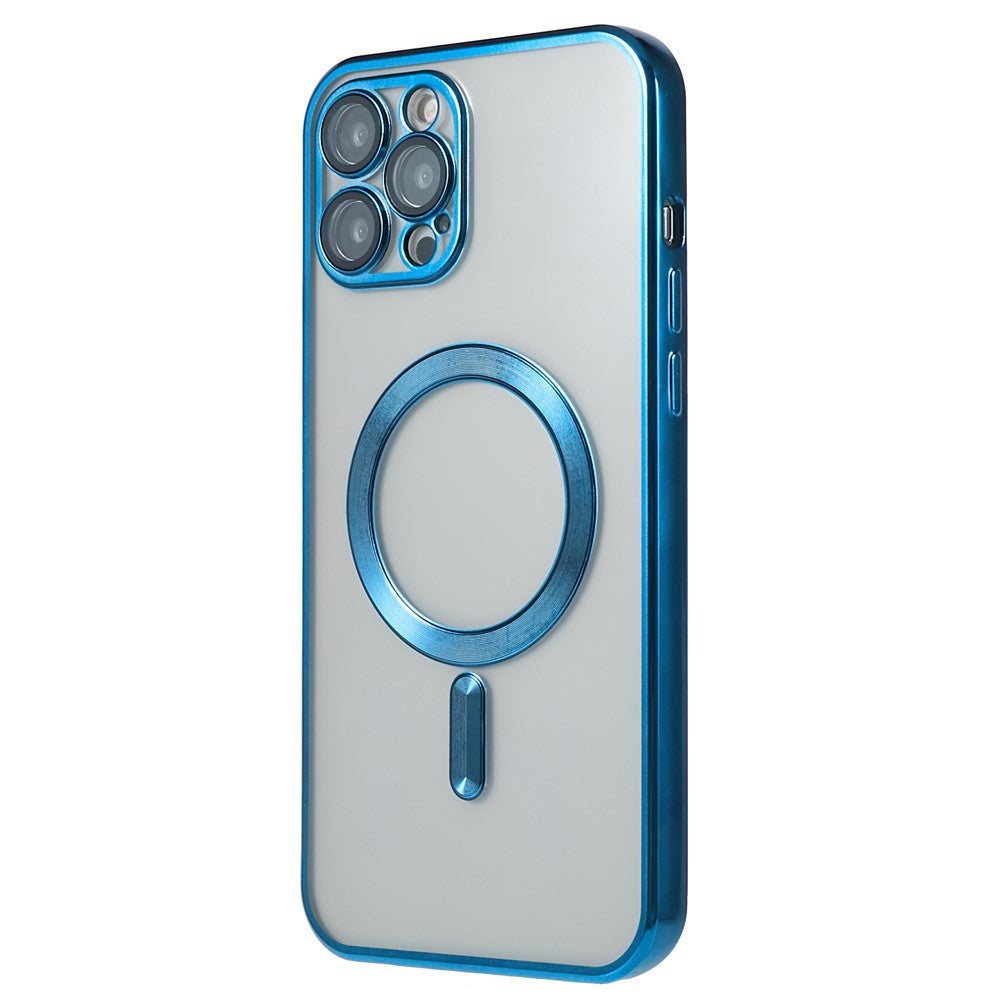 Magnetiskt mobilskal för iPhone 12 Pro, kompatibelt med Magsafe, PC-linsskydd, mobilskydd i TPU