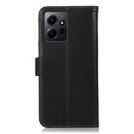 For Xiaomi Redmi Note 12 4G RFID Blocking Phone Cover Genuine Cowhide Leather Stand Wallet Case