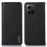 KHAZNEH for Xiaomi Redmi Note 12 4G Phone Case RFID Blocking Stand Wallet Genuine Cowhide Leather Cover