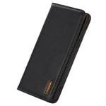 KHAZNEH for Xiaomi Redmi Note 12 4G Phone Case RFID Blocking Stand Wallet Genuine Cowhide Leather Cover