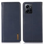 KHAZNEH for Xiaomi Redmi Note 12 4G Phone Case RFID Blocking Stand Wallet Genuine Cowhide Leather Cover