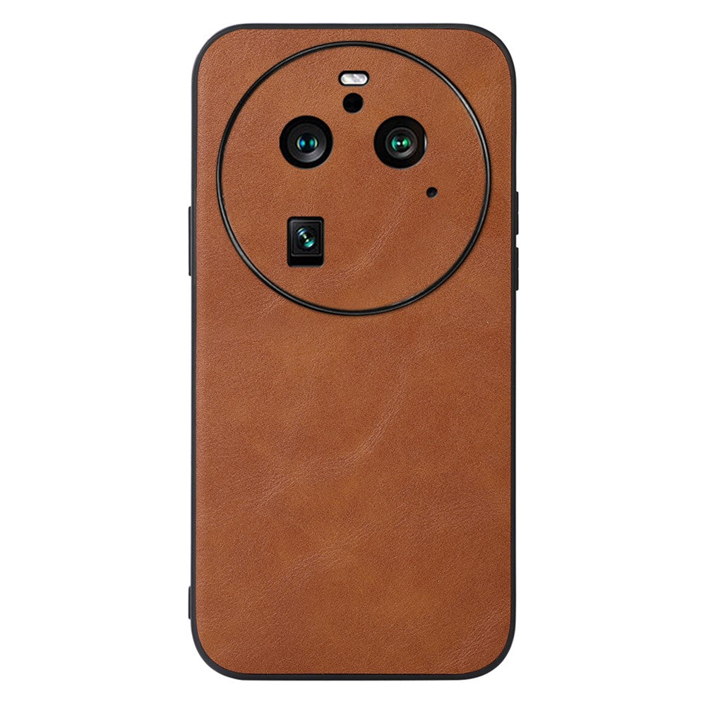 For Oppo Find X6 Pro Cowhide Texture Phone Case Leather Coated TPU+PC Back Cover