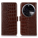 For Oppo Find X6 Pro RFID Blocking Genuine Cowhide Leather Phone Case Phone Wallet Stand Cover