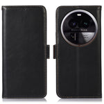 For Oppo Find X6 Pro Phone Case RFID Blocking Genuine Cowhide Leather Cover with Stand Wallet