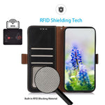 For Oppo Find X6 Pro Phone Case RFID Blocking Genuine Cowhide Leather Cover with Stand Wallet