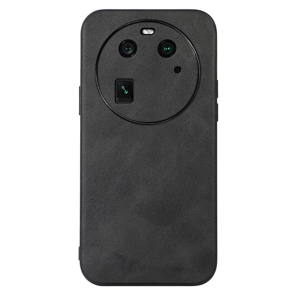 For Oppo Find X6 Cowhide Texture Phone Case Leather Coated TPU+PC Smartphone Cover