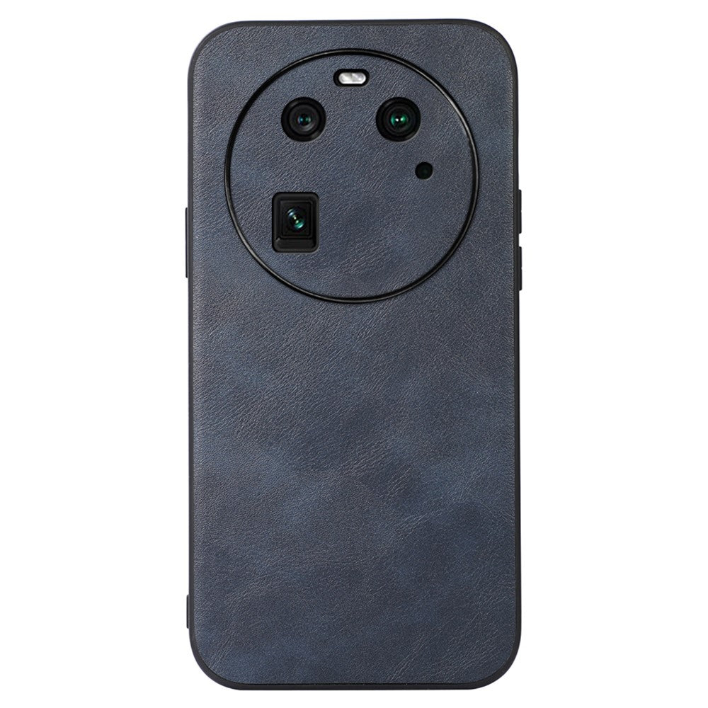 For Oppo Find X6 Cowhide Texture Phone Case Leather Coated TPU+PC Smartphone Cover