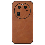 For Oppo Find X6 Cowhide Texture Phone Case Leather Coated TPU+PC Smartphone Cover
