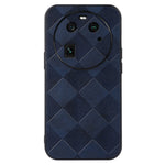 For Oppo Find X6 Grid Texture Phone Case PU Leather Coated PC+TPU Cover