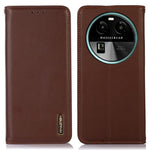 KHAZNEH RFID Blocking Phone Case for Oppo Find X6 Genuine Cowhide Leather Cover with Stand Wallet