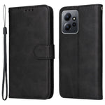 For Xiaomi Redmi Note 12 4G Calf Texture Leather Phone Case Stand Wallet Phone Cover with Strap