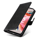 Xiaomi Redmi Note 12 4G Kalvtexturerat Lädermobilskal Stativ Plånboksfodral med Rem