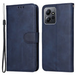 For Xiaomi Redmi Note 12 4G Calf Texture Leather Phone Case Stand Wallet Phone Cover with Strap