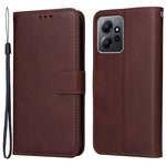 Xiaomi Redmi Note 12 4G Kalvtexturerat Lädermobilskal Stativ Plånboksfodral med Rem