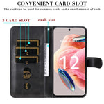 For Xiaomi Redmi Note 12 4G Zipper Pocket Leather Case Calf Texture Stand Wallet Phone Cover