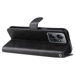 For Xiaomi Redmi Note 12 4G Zipper Pocket Leather Case Calf Texture Stand Wallet Phone Cover