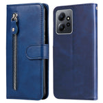For Xiaomi Redmi Note 12 4G Zipper Pocket Leather Case Calf Texture Stand Wallet Phone Cover