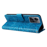 For Xiaomi Redmi Note 12 4G Phone Wallet Case PU Leather Sunflower Imprinted Stand Cover with Strap