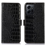 For Xiaomi Redmi Note 12 4G RFID Blocking Wallet Case Genuine Cowhide Leather Stand Phone Cover