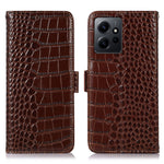 For Xiaomi Redmi Note 12 4G RFID Blocking Wallet Case Genuine Cowhide Leather Stand Phone Cover