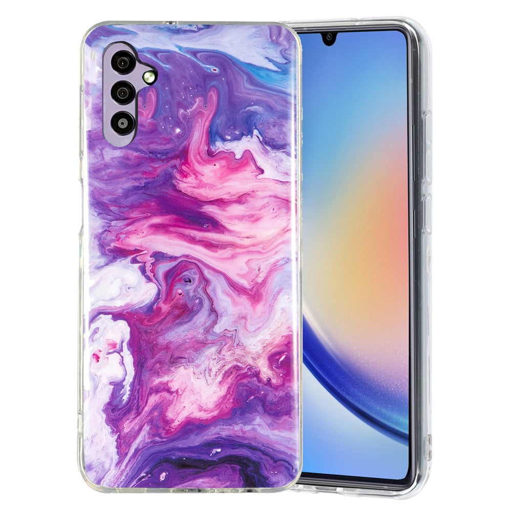 For Samsung Galaxy A34 5G IMD Marble Pattern TPU Case Bump Proof Back Protector Phone Cover