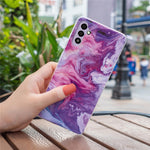 For Samsung Galaxy A34 5G IMD Marble Pattern TPU Case Bump Proof Back Protector Phone Cover