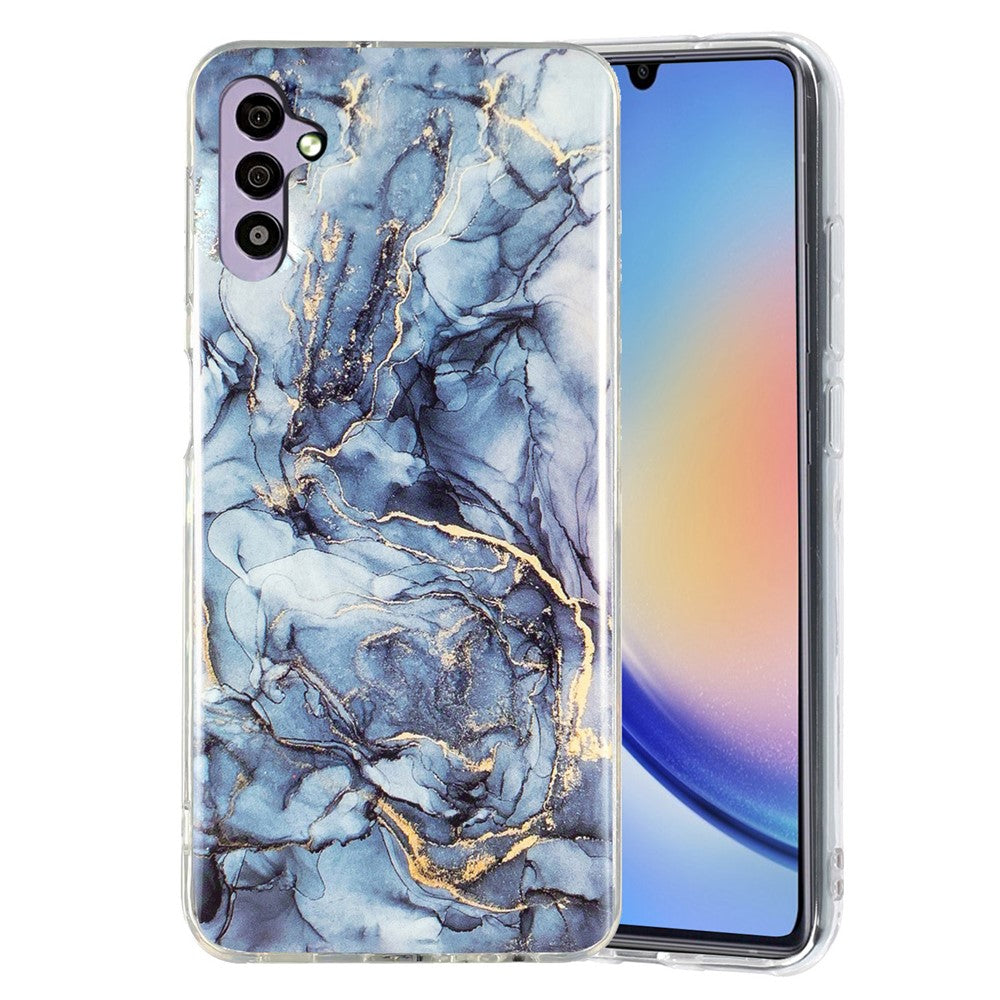 For Samsung Galaxy A34 5G IMD Marble Pattern TPU Case Bump Proof Back Protector Phone Cover