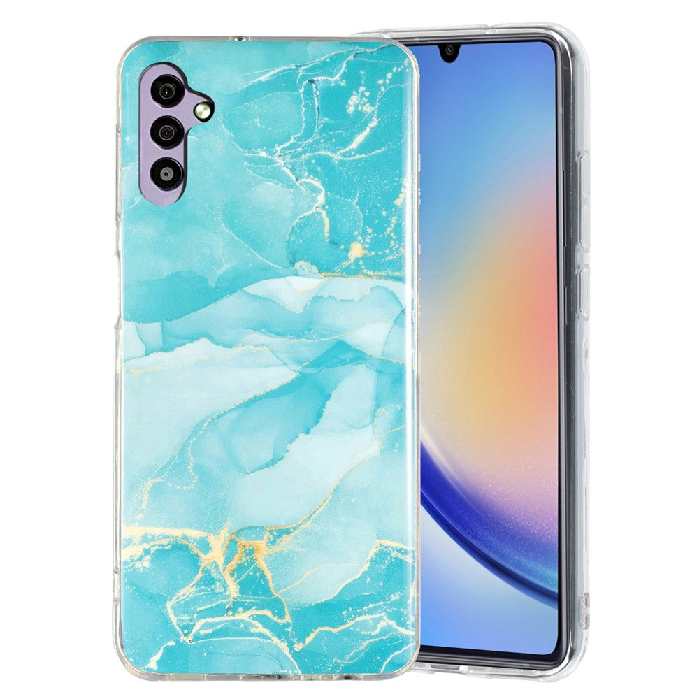 For Samsung Galaxy A34 5G IMD Marble Pattern TPU Case Bump Proof Back Protector Phone Cover
