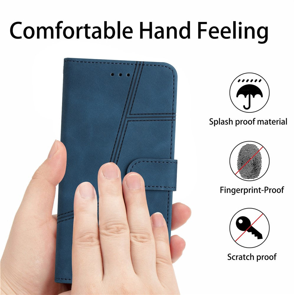 For Xiaomi 13 Pro 5G PU Leather Imprinted Line Phone Shell Wallet Skin-touch Protective Stand Cover