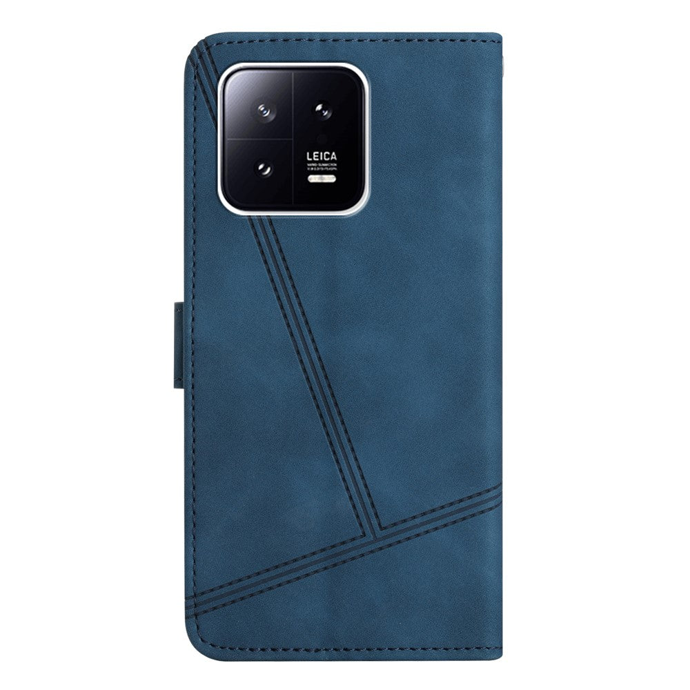 For Xiaomi 13 Pro 5G PU Leather Imprinted Line Phone Shell Wallet Skin-touch Protective Stand Cover