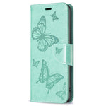 Wallet Stand Case for Xiaomi Redmi Note 12 4G Butterfly Imprinted Leather Phone Cover with Strap