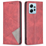 mobilskal för Xiaomi Redmi Note 12 4G PU-läderkorthållare med skarvningsmönster, stativfodral