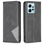 mobilskal för Xiaomi Redmi Note 12 4G PU-läderkorthållare med skarvningsmönster, stativfodral