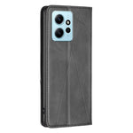 mobilskal för Xiaomi Redmi Note 12 4G PU-läderkorthållare med skarvningsmönster, stativfodral