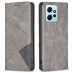 mobilskal för Xiaomi Redmi Note 12 4G PU-läderkorthållare med skarvningsmönster, stativfodral