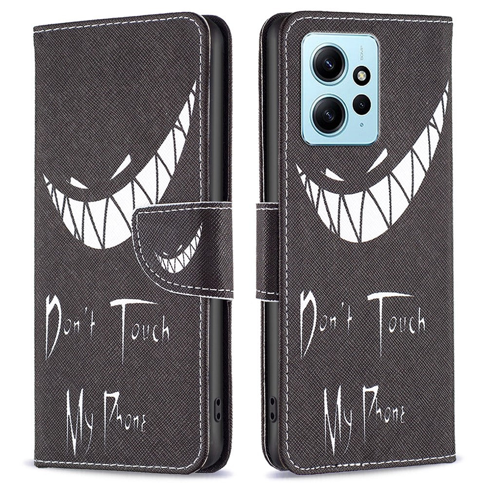 Xiaomi Redmi Note 12 4G Anti-fall Mönster Tryck mobilskal PU Läder Plånboksfodral