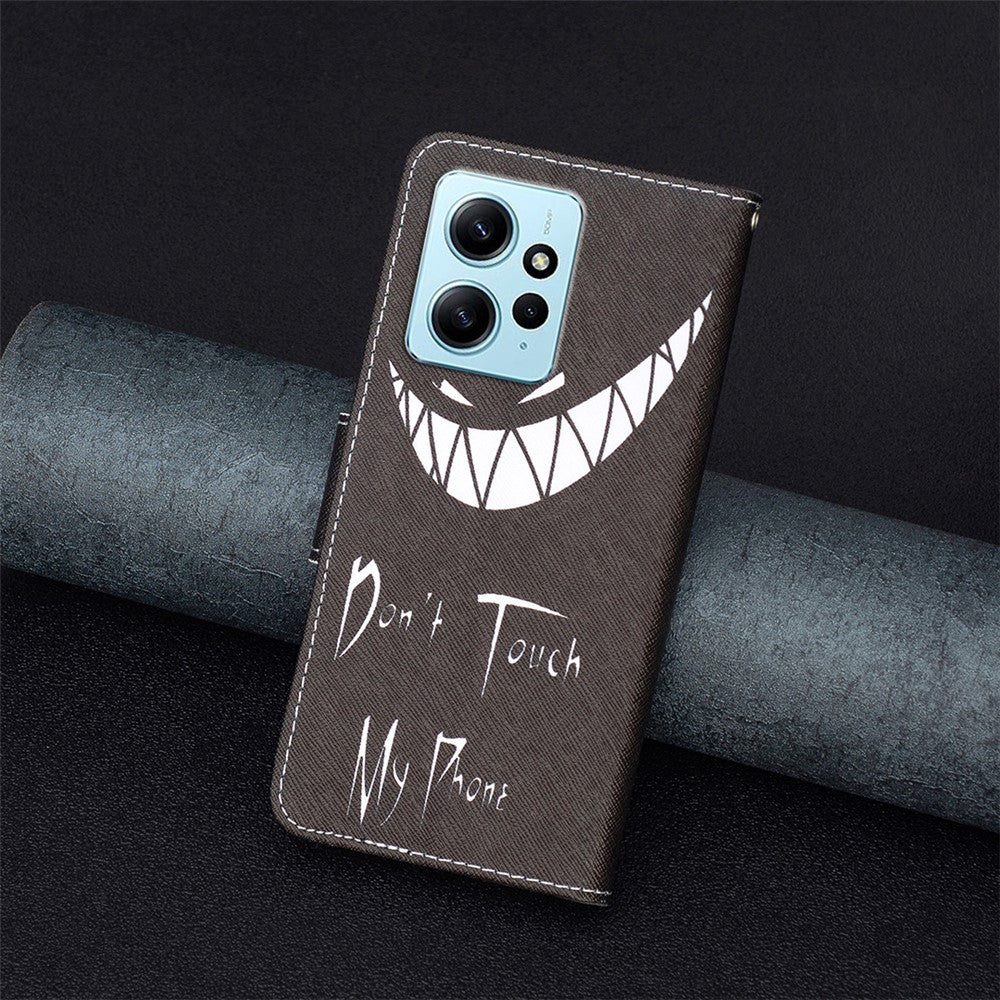 Xiaomi Redmi Note 12 4G Anti-fall Mönster Tryck mobilskal PU Läder Plånboksfodral