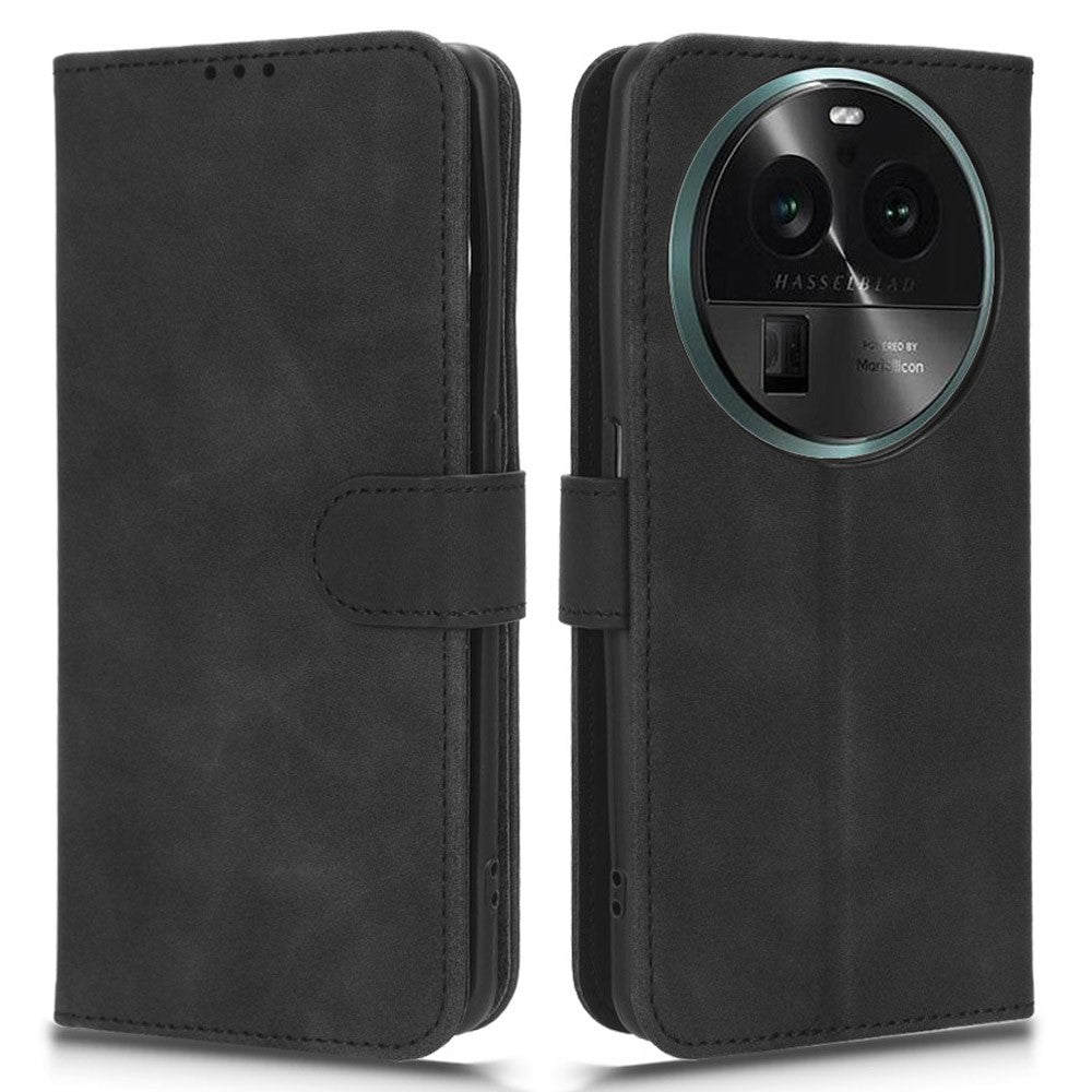 Oppo Find X6 PU-läderflipfodral med stativfunktion, stötsäkert mobilmobilfodral