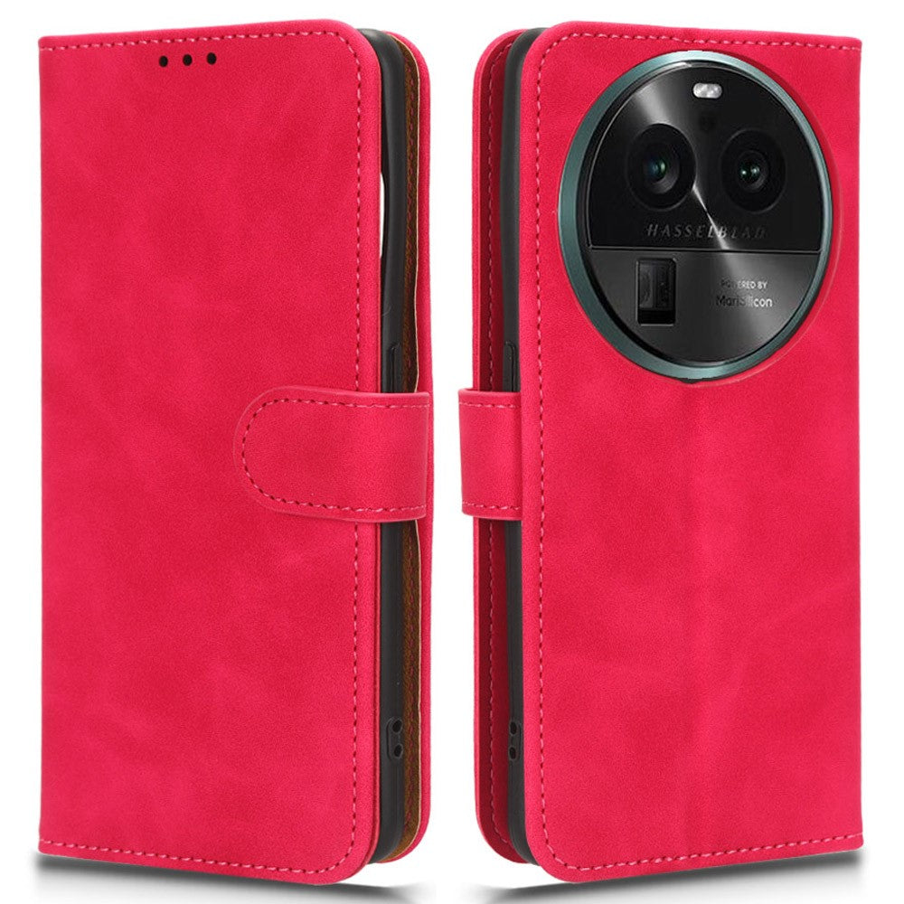 Oppo Find X6 PU-läderflipfodral med stativfunktion, stötsäkert mobilmobilfodral