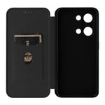 Til OnePlus Nord 3 5G / Ace 2V kulfibertekstur læder stander telefonetui kortholder telefoncover