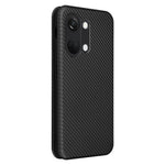 Til OnePlus Nord 3 5G / Ace 2V kulfibertekstur læder stander telefonetui kortholder telefoncover