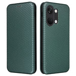 Til OnePlus Nord 3 5G / Ace 2V kulfibertekstur læder stander telefonetui kortholder telefoncover